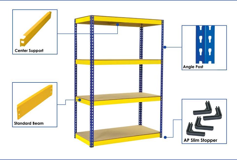 Boltless rack and it's various parts.